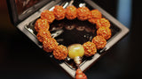 Load image into Gallery viewer, Rudraksha Bead &amp; Amber Charm Bracelet